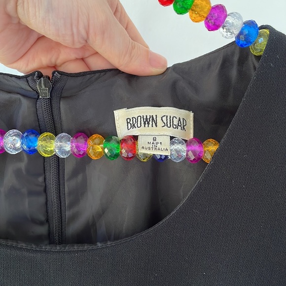 🖤BROWN SUGAR vintage black fitted dress - Picture 7 of 12